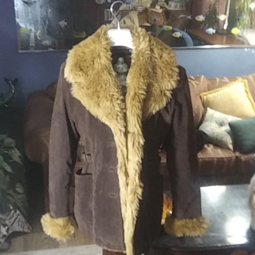 Donatella sport brown jacket fur